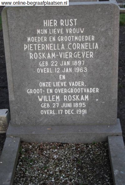 Pieternella Cornelia Viergever 1897-1963 and Willem Roskam 1895-1991